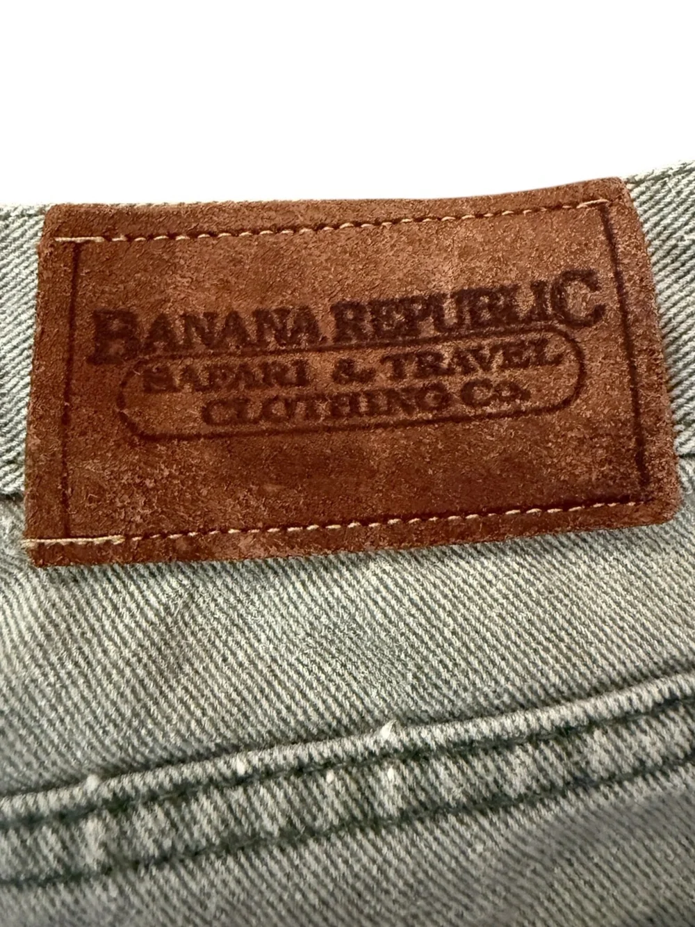 VTG Banana Republic Faded Gray Button Fly Jeans USA Straight 34x32 Fits 31x30